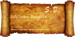 Sándor Donát névjegykártya