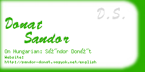 donat sandor business card